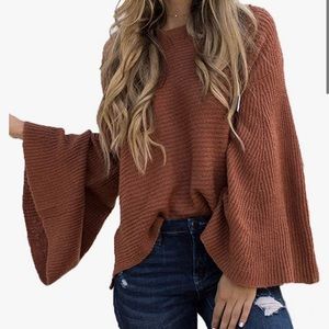 Bell Sleeve Light Sweater, XL